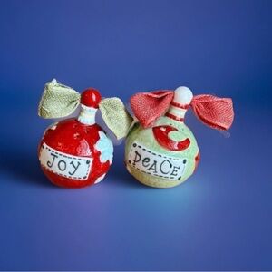 Burton and Burton Peace And Joy Ornament Shaped Salt & Pepper Shakers